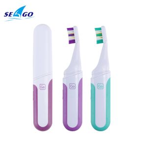 Electric Toothbrush Sonic Adult Battery travel Teeth brush holder Portable with 2 Replacement Brush Heads Waterproof