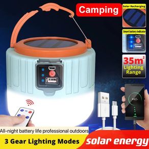 2023Upgrade Payment Multifunction High Power Solar Led Camping Light Usb Rechargeable Bulb For Outdoor Tent Lamp Portable Lantern Emergency Lights For Bbq Hiking - Portable Lantern