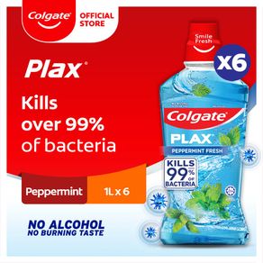 Colgate Plax Peppermint/ Freshmint Mouthwash 1L [Bundle of 6]