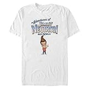 Nickelodeon Big & Tall Neutron Jimmy Points Men's Tops Short Sleeve Tee Shirt, White, Big Tall