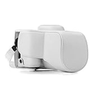 MegaGear MG1404 Ever Ready Leather Camera Case compatible with Nikon D3400 (18-55) - White