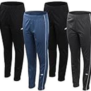 New Balance Boys Sweatpants 4 Pack Active Tricot Jogger Sweatpants Performance Track Pants with Pockets for Boys (4-20), Size 8, Indigo/Black Top