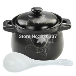 Chinese 3.75L ceramic sand pot cookware stock porridge earthen pot saucepan marmite stew soup tureen casserole