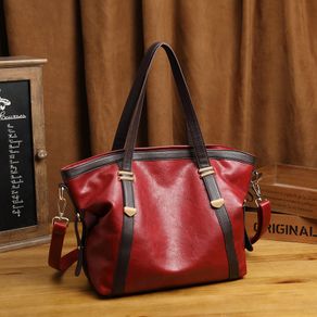 Red leather store handbags on sale