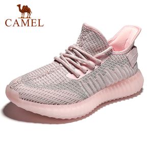 CAMEL Women Men Shoes Couple Sneakers Breathable Sports Running Shoes Outdoor Fashion Jogging Thick Soled Lace Up Mesh Shoes