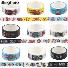 BH1113 Blinghero 15mmX5m Horror Movie Clown Washi Tape Scrapbooking Decorative Adhesive Tapes Paper Stationery Sticker