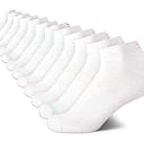 Reebok Women's Cushioned Comfort Breathable Quarter Cut Basic Socks (12 Pack), White Logo, 4-10