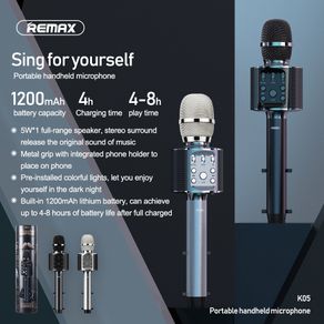REMAX Wireless Karaoke Microphone Portable Mini Bluetooth Home KTV Music Player and Singing Speaker Player K05