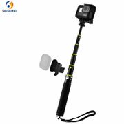 Metal Extendable Handheld Selfie Stick Monopod with Remote control clasp For GoPro Hero 8 7 6 5 SJCAM Dji Osmo Action Camera