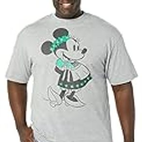 Disney Big & Tall Classic Mickey Dirndl Vintage Men's Tops Short Sleeve Tee Shirt, Athletic Heather, 3X-Large Tall
