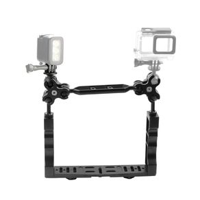 XT-XINTE Dual Handheld Diving Underwater Light Arm Three-Clip Tray Bracket Handle Grip Stabilizer Video Gopro Digital SLR Camera