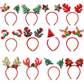 Christmas Headbands Christmas Head Hat Toppers Christmas Costume Accessories for Women Men Kids Christmas Parties Xmas Holiday Party Favors Photo Booth
