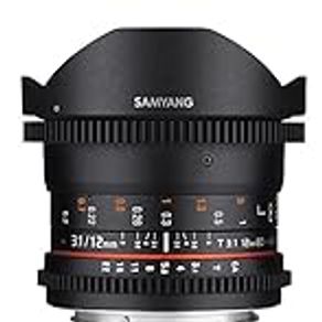 Samyang VDSLR II 12mm T3.1 Ultra Wide Cine Fisheye Lens for Sony Alpha A Mount DSLR Cameras - Full Frame Compatible