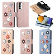 Flip Case Compatible for iPhone 13 12 11 Pro Max Mini Flower Wallet Phone Case Cute Floral Kickstand Fashion Leather for Girls Women Card Holder 3D Embossing Protective Cover