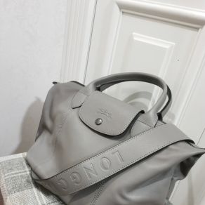 Longchamp Le Pliage Cuir Backpack - Grey for Women