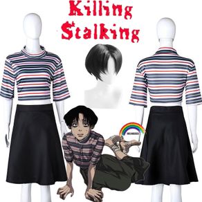 Killing Stalking Yoon Bum and Sangwoo Brown Black Cosplay Wig