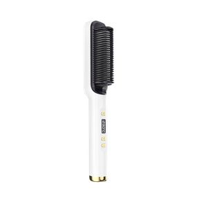 Electric Hot Comb Multifunctional Hair Straightener Curler Comb Negative Ion Anti-Scalding Crimper Hair Iron