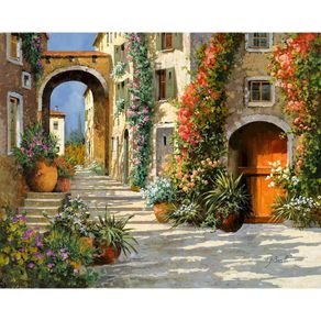 Gatyztory Diy Painting By Numbers Flower Street Canvas Colouring Landscape Handpainted Gift Wall Decor 60×75cm Frame