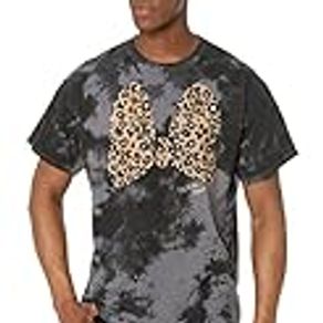 Disney Characters Animal Print Bow Young Men's Short Sleeve Tee Shirt, Black/Charcoal