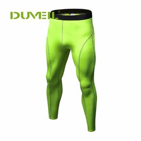 DUVEIL Men Sweating Quick Drying Trousers PRO tight Running Male Compression Pants Printing Splicing Sports Fitting Training