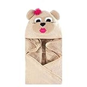 Hudson Baby Unisex Baby Cotton Animal Face Hooded Towel, Miss Monkey, One Size