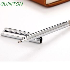 QUINTON Ballpoint Pen Portable Black Ink Silver Glossy Rotating Office Supplies