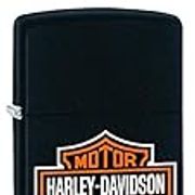 Zippo Black Matte Harley Davidson Logo Lighter, Black