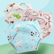 10Pc/Lot Baby Cotton Training Pants Panties Waterproof Cloth Diapers Reusable Toolder Nappies Underwear