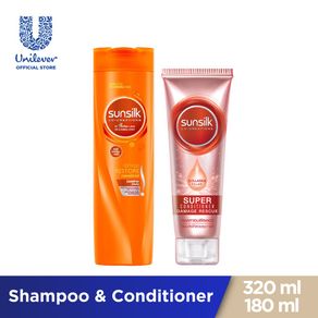 Sunsilk Shampoo Damage Restore 320ml + Sunsilk Damage Rescue Super Conditioner 180ml