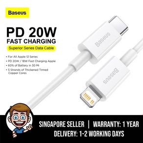 Baseus iPhone 12 Lightning Cable Superior Series Fast Charging Data Cable Type-C to iPhone PD 20W - 0.25m 1m 1.5m