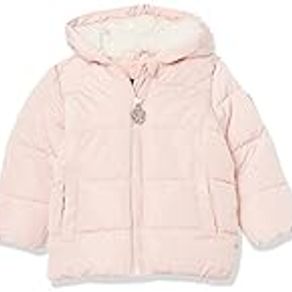 DKNY Baby Girls Puffer Jacket | Warm, Comfortable Winter Coat, Blush, Months