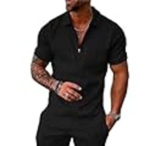 Men's Short Sets Outfits 2 Piece Summer Tracksuit Short Sleeve Polo Shirt and Shorts Set Casual Sport Suit