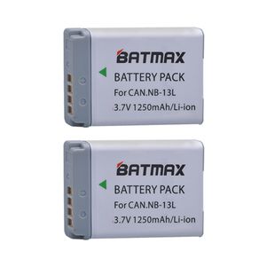 2pcs 1250MaH NB-13L NB13L Rechargeable Camera Batteries for Canon PowerShot G5 X G5X G7 X Mark II G7X G9 X G9X SX720 HS