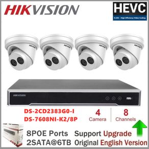 Hikvision CCTV Camera Kits Video Surveillance System POE Camera Outdoor DS-2CD2383G0-I 8MP IR 30m Turret IP Camera H.265+