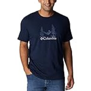 Columbia Men's Rockaway River Outdoor Short Sleeve, Collegiate Navy/Snoozin Graphic, 2X Tall
